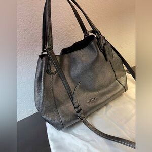 Coach Edie Shoulder crossbody Bag Silver Metallic Shoulder Bag